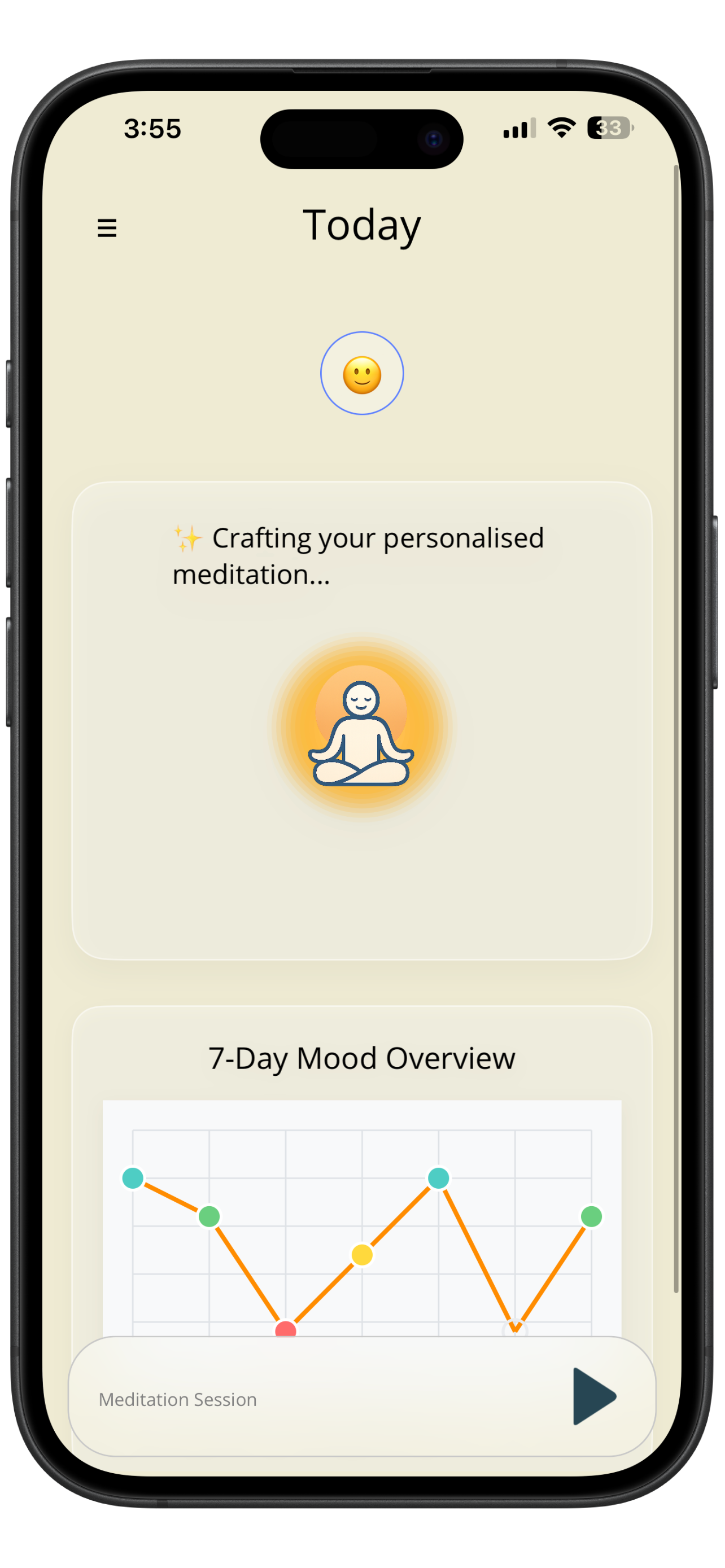Lucen app meditation player interface